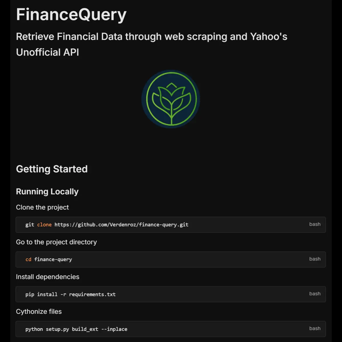 FinanceQuery screenshot 1