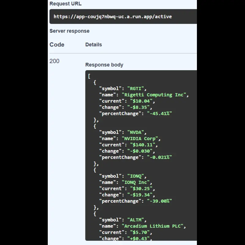 GoogleFinanceAPI screenshot 3